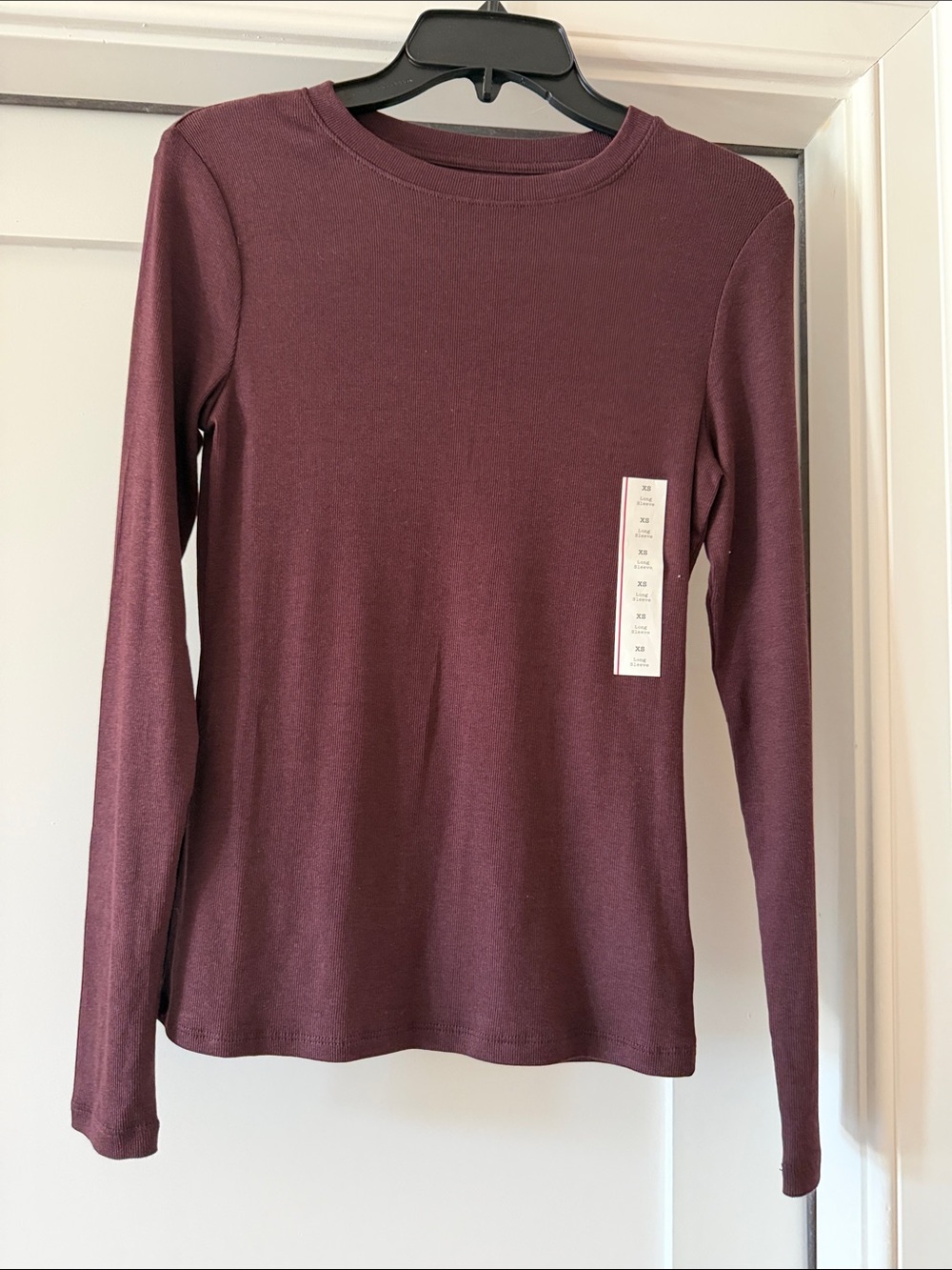 Target Women's Long-Sleeve Crewneck Top - Plum/Burgundy